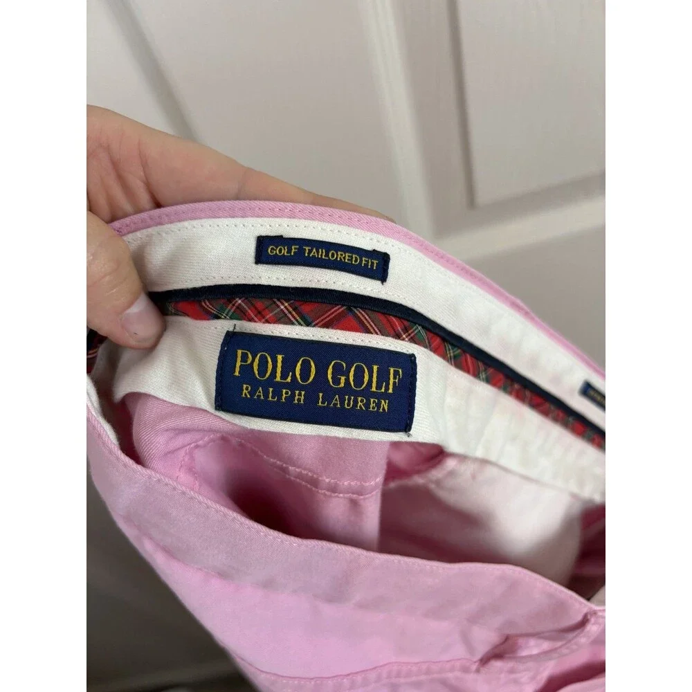 Polo Golf Ralph Lauren Mens Tailored Fit Pants 32/30 Pink lightweight Stretch